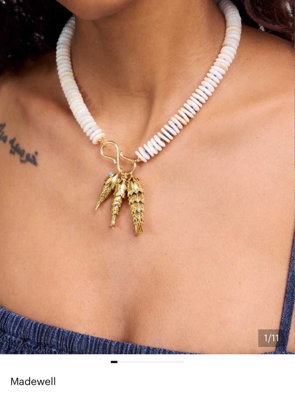 Madewell Beaded Fish Statement Necklace